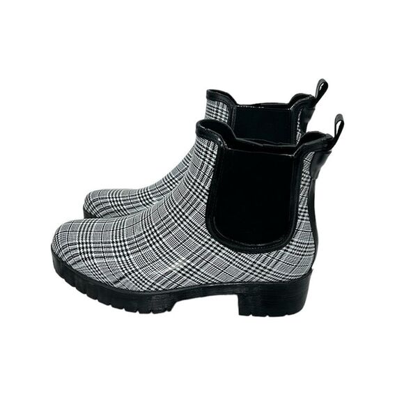JEFFREY CAMPBELL Platform Lug Houndstooth Chelsea Chunky Heel Boots - Picture 1 of 10